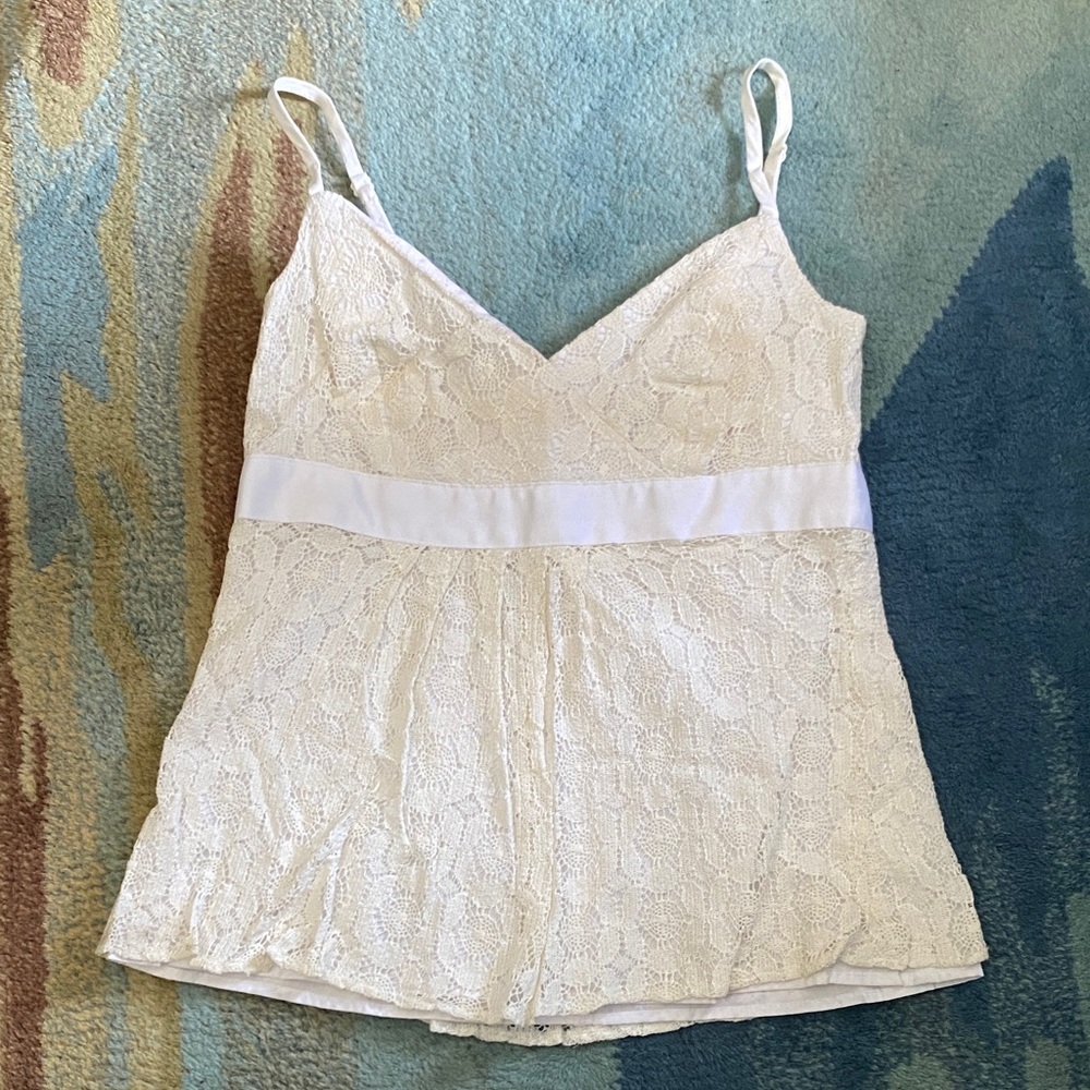 Shoshanna Cream Lace Tank Top